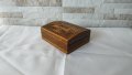 Стара дървена кутия за бижута - украсена с фурнир, снимка 4