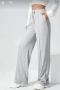 Дамски сив панталон с широк крачол, снимка 2