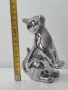 Сребриста декоративна фигурка котка, снимка 4