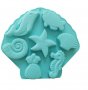 7 големи мида морска звезда риба морско конче делфин силиконов молд форма за шоколад гипс сапун, снимка 1 - Форми - 27238222