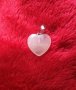 Колие Сърце + Кутийка + Торбичка Подарък за жена за 8 март розов кварц посребрено, снимка 4