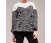 Дамска блуза в черно и бяло на точки марка Top Design, снимка 1 - Блузи с дълъг ръкав и пуловери - 32398276