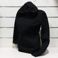 Нов дамски черен суичър с качулка и джобчета, снимка 7 - Суичъри - 34656373