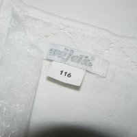 116см Wojcik бяла жилетка, с панделка, тип ръкави – 116см, снимка 4 - Детски пуловери и жилетки - 26645431