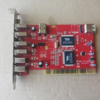 VIA VT6306 3 Port Firewire IEEE 1394 + VIA VT6214L 5 Port USB 2.0 PCI Controller Card, снимка 1 - Други - 37509202