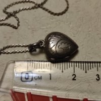 Сребърен синджир с медальон Сърце - отварящ се (208), снимка 5 - Колиета, медальони, синджири - 42979336