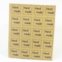 40 бр Hand Made квадратни малки самозалепващи лепенки стикери за ръчна изработка за подарък, снимка 1 - Други - 35143569