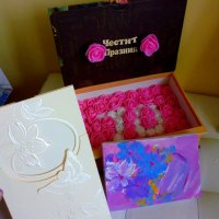 Налична кутия книга с години с рози декорация +авторска картина +картичка , снимка 5 - Декорация за дома - 36911125