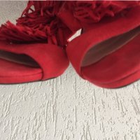 Червени интересни обувки, снимка 7 - Дамски елегантни обувки - 32445010