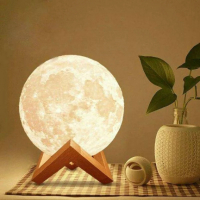3D нощна лампа луна едноцветна