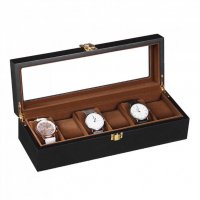 Луксозна черна дървена кутия за часовници, снимка 2 - Други - 32466257