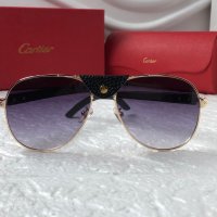 Cartier 2022 мъжки слънчеви очила с кожа, снимка 2 - Слънчеви и диоптрични очила - 38195936