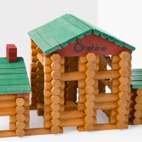 ТОП! Дървена къща кабинка конструктор с 90 части / всички дървени играчки, снимка 2 - Конструктори - 36367788