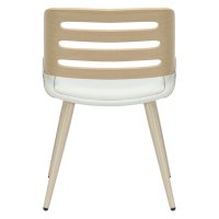 Стол Brody еко кожа бял - дървени крака, снимка 2 - Столове - 43281290