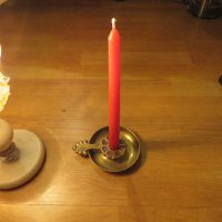 малък Свещник, Старинен бронзов свещник с свещ - Стар внос от Германия ., снимка 4 - Декорация за дома - 28513101