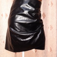 Nouvelle Vie  XL Черна къса,кожена пола , снимка 4 - Поли - 39099367