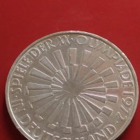 Сребърна монета 10 марки 1972г. Германия 0.625 Мюнхен XX Олимпийски игри 41427, снимка 7 - Нумизматика и бонистика - 43568039