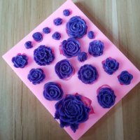 21 вида роза рози розичка силиконов молд форма фондан шоколад гипс смола торта декор, снимка 5 - Форми - 33323262