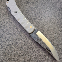 Сгъваем нож ръчно изработен от N690co стомана, снимка 2 - Ножове - 44880186
