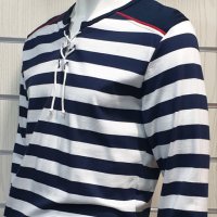 Нова мъжка моряшка блуза с дълъг ръкав с връзки, снимка 16 - Блузи - 27778277