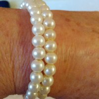 Спираловидна двойна перлена гривна, снимка 4 - Подаръци за жени - 27402191