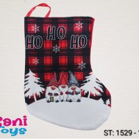 Коледен чорап 25 см, снимка 1 - Декорация за дома - 43184156