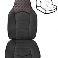К-т Калъфи за Предни Седалки LUX ER /CH Черно с червен шев, снимка 1 - Аксесоари и консумативи - 32656423