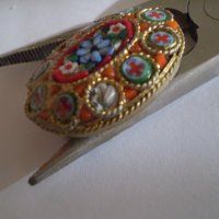  брошка венецианска мозайка, снимка 4 - Антикварни и старинни предмети - 35510309