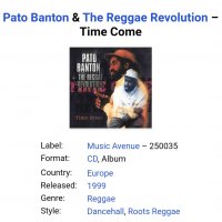 PATO BANTON+THE REGGAE REVOLUTION Оригинален нов диск,аз му махнах целофана Европейско издание 1999г, снимка 4 - CD дискове - 39449345