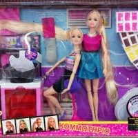 Детски фризьорски салон с 2 кукли и аксесоари, снимка 1 - Кукли - 28157429