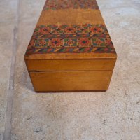 Стара дървена инкрустирана кутия, 1926, снимка 6 - Антикварни и старинни предмети - 43922838