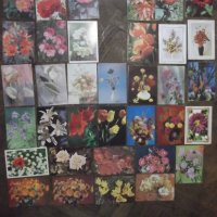 Лот от 35 бр. пощенски картички с цветя*, снимка 1 - Филателия - 28428369