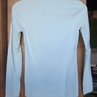 Памучна блуза Tommy Hilfiger бледо синя, снимка 2 - Блузи с дълъг ръкав и пуловери - 27022739