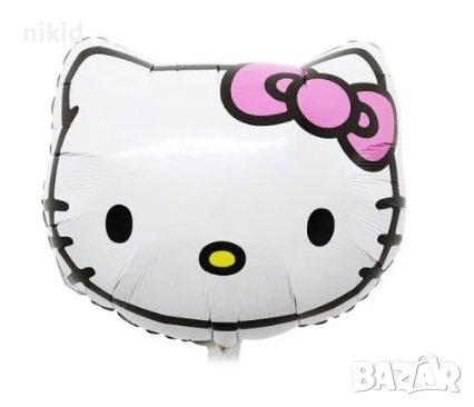 Коте Кити Hello Kitty глава балон фолио фолиев хелий или въздух парти рожден ден, снимка 1