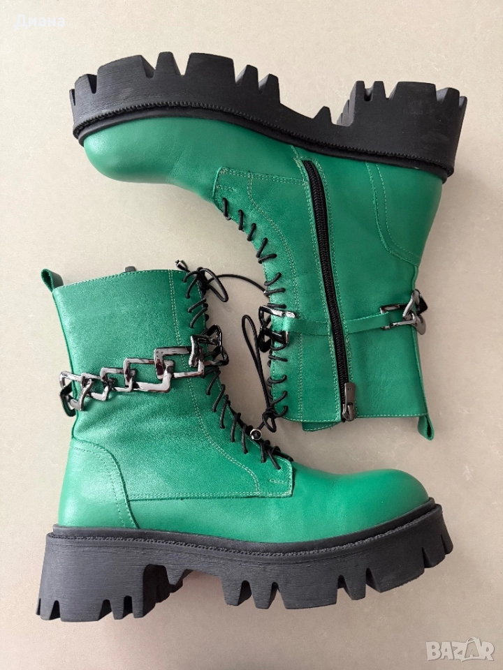 Дамски зелени боти, снимка 1