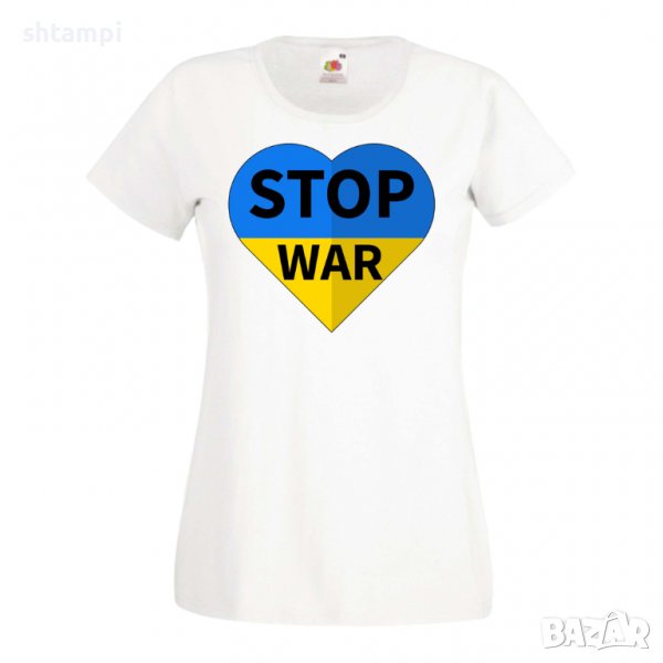 Дамска Тениска STOP WAR 007,спрете войната,подкрепям Укркайна,, снимка 1