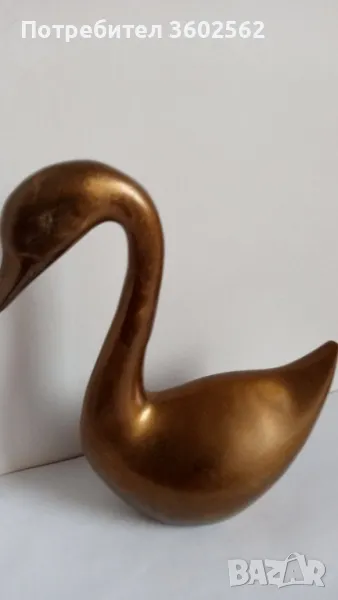малка пластика-бронзов лебед, снимка 1