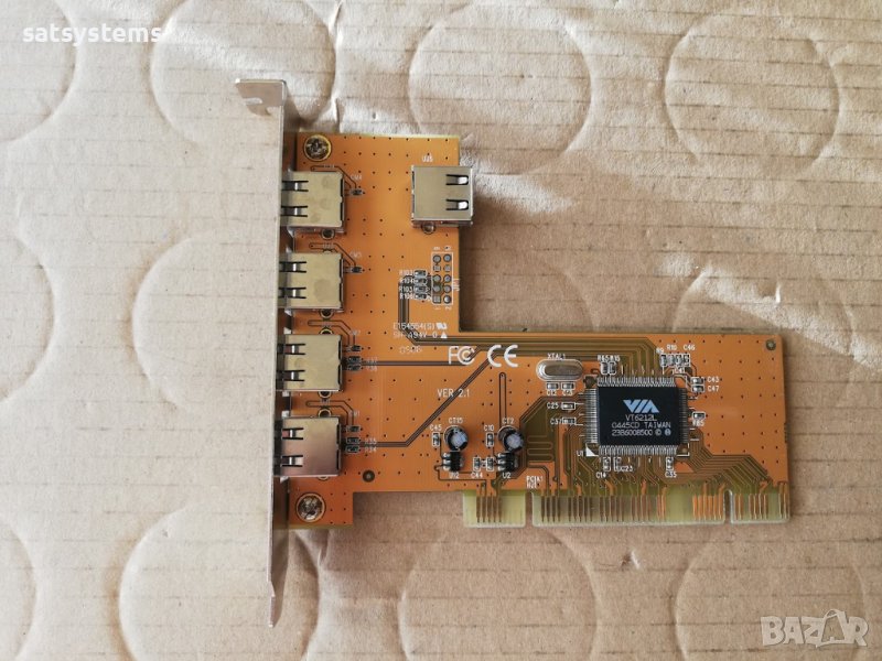 PCI 5-Port USB2.0 Expansion Controller Card Q-TEC VER:2.1, снимка 1