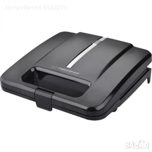 Тостер-сандвич Esperanza Parmigiano, 1000W, триъгълник, 2 ГОДИНИ ГАРАНЦИЯ, снимка 1