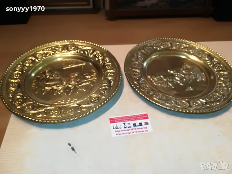 КОНЕ КАРЕТИ-МЕД/МЕСИНГ 31СМ 2БР-ВНОС АНГЛИЯ 2605221946, снимка 1