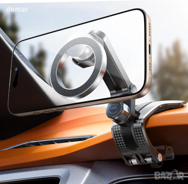 LISEN Автомобилна стойка за телефон с щипка MagSafe, снимка 1