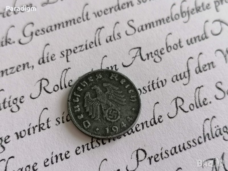 Монета - Трети райх - Германия - 1 пфениг | 1944г.; серия D, снимка 1