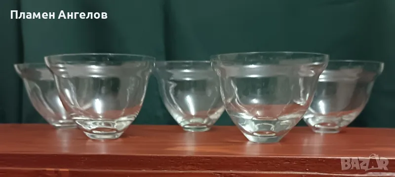 Комплект от 5 ретро стъклени вложки. , снимка 1