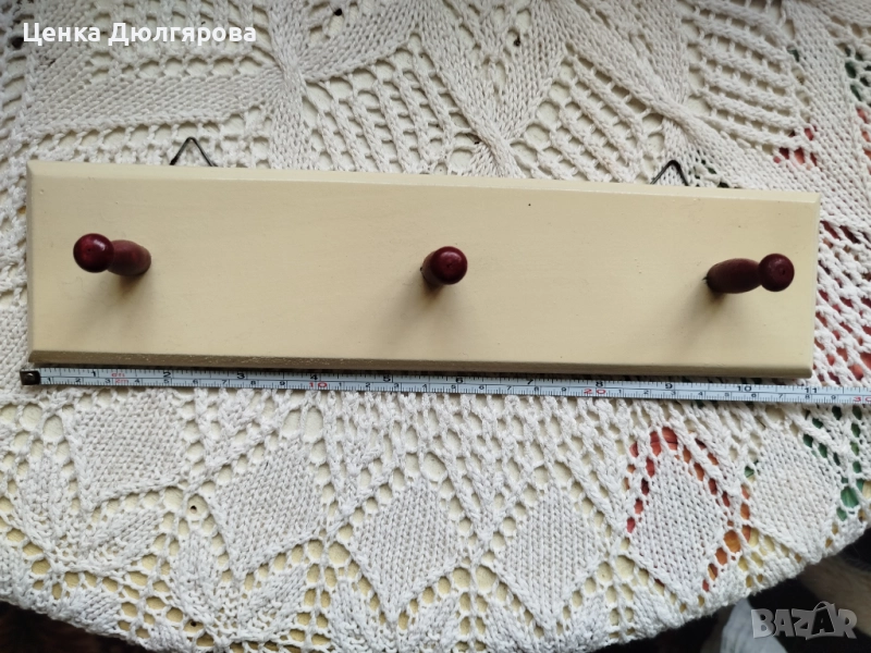 Дървена стенна закачалка, снимка 1