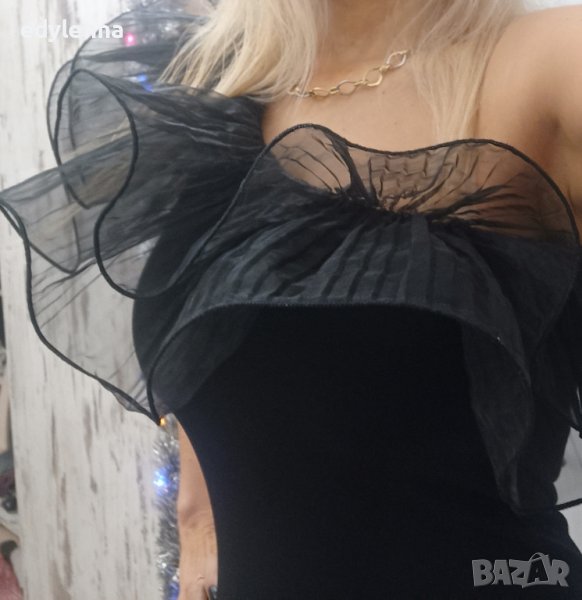 Zara - малка черна рокля с ефектна яка , снимка 1