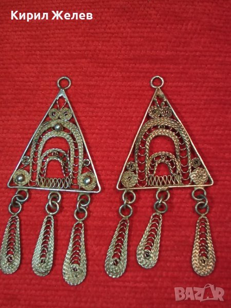 ПРЕКРАСНИ СТАРИННИ ВЪЗРОЖДЕНСКИ ОБЕЦИ ФИЛИГРАННО СРЕБРО ВИСОКА ПРОБА МАЙСТОРСКА РЪЧНА РАБОТА 40597, снимка 1