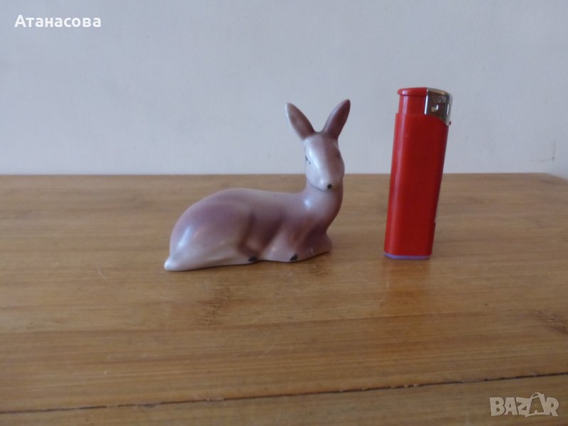 Българска порцеланова фигура Сърничка Сърна 1962 г, снимка 1