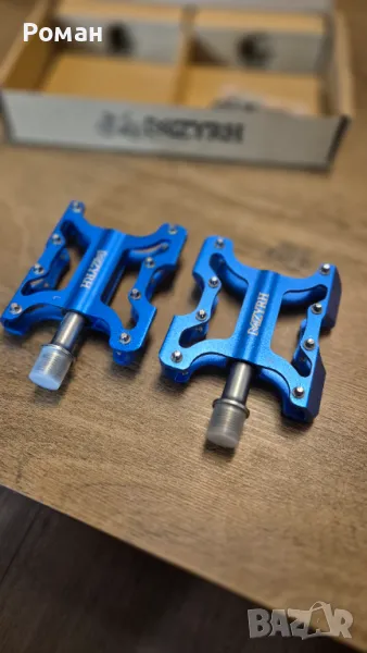 MZYRH Педали за колело алуминиеви с железни пинове, снимка 1