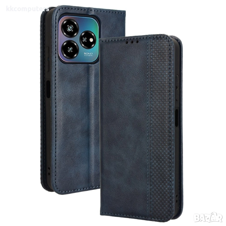ZTE Axon 60 Lite / Blade V60 Vita Retro Magnetic Wallet Калъф и Протектор, снимка 1