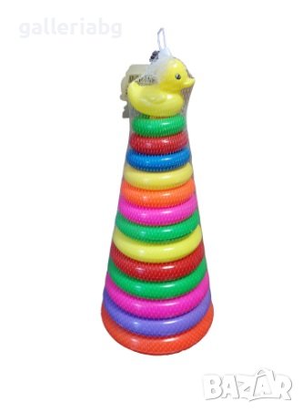 Бебешка играчка за сортиране, Пате с рингове, 40 см височина, снимка 1